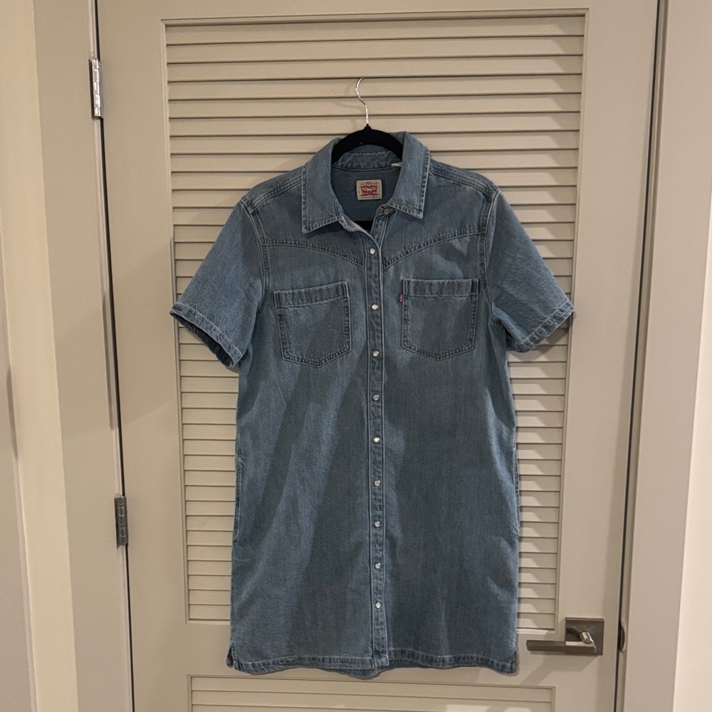 Levi's Light Blue Denim Button Dow dress